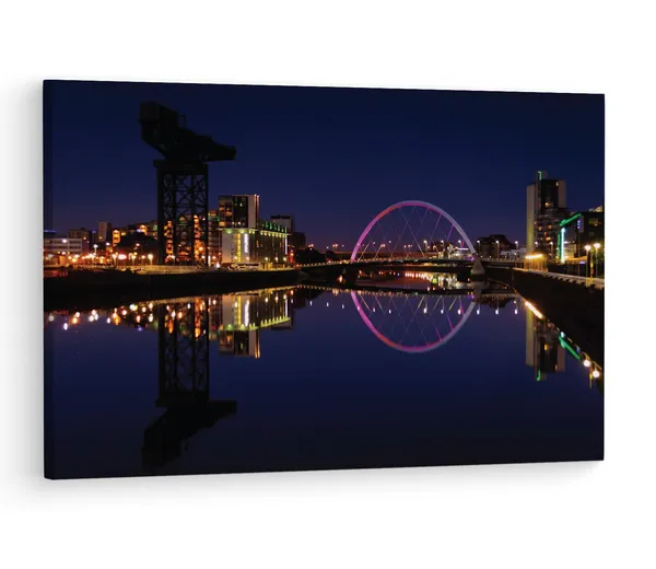 Multicolor_Glasgow_Clyde_Arc_Bridge_Canvas,_Wooden_Framed_Canvas_Paintings_|_For_Living_Room_|_Bedroom_|_Office_|_Gallery_|_Ready_Wall_Mount_Canvas_Wall_Art_Painting_|_Size_-_12_X_18In,_Ct0453