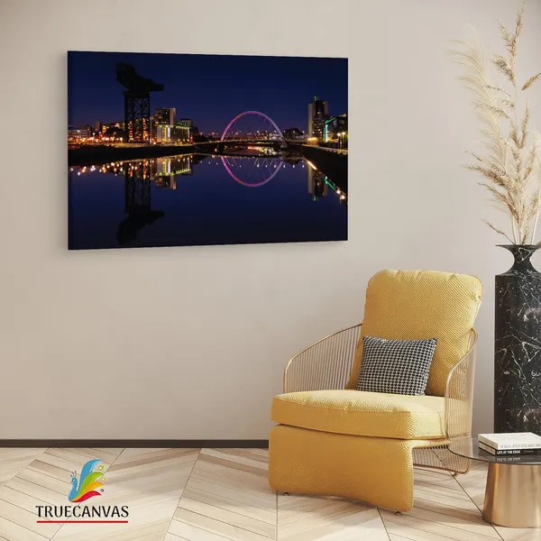 Multicolor_Glasgow_Clyde_Arc_Bridge_Canvas,_Wooden_Framed_Canvas_Paintings_|_For_Living_Room_|_Bedroom_|_Office_|_Gallery_|_Ready_Wall_Mount_Canvas_Wall_Art_Painting_|_Size_-_12_X_18In,_Ct0453