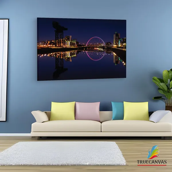Multicolor_Glasgow_Clyde_Arc_Bridge_Canvas,_Wooden_Framed_Canvas_Paintings_|_For_Living_Room_|_Bedroom_|_Office_|_Gallery_|_Ready_Wall_Mount_Canvas_Wall_Art_Painting_|_Size_-_12_X_18In,_Ct0453
