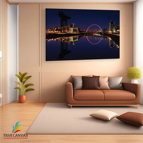 Multicolor_Glasgow_Clyde_Arc_Bridge_Canvas,_Wooden_Framed_Canvas_Paintings_|_For_Living_Room_|_Bedroom_|_Office_|_Gallery_|_Ready_Wall_Mount_Canvas_Wall_Art_Painting_|_Size_-_12_X_18In,_Ct0453