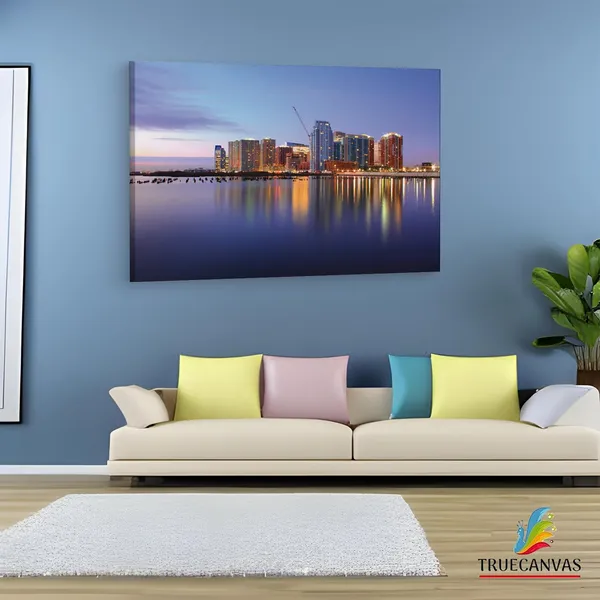 Multicolor_Jersey_City_Night_Purple,_Wooden_Framed_Canvas_Paintings_|_For_Living_Room_|_Bedroom_|_Office_|_Gallery_|_Ready_Wall_Mount_Canvas_Wall_Art_Painting_|_Size_-_12_X_18In,_Ct0454