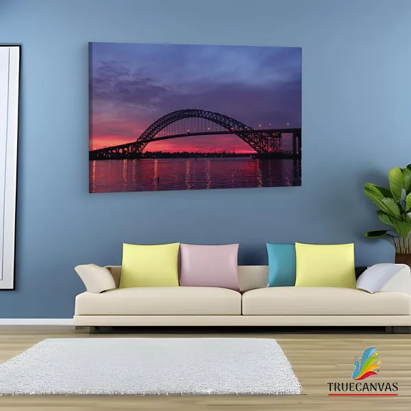 Multicolor_Bayonne_Bridge,_Wooden_Framed_Canvas_Paintings_|_For_Living_Room_|_Bedroom_|_Office_|_Gallery_|_Ready_Wall_Mount_Canvas_Wall_Art_Painting_|_Size_-_12_X_18In,_Ct0455