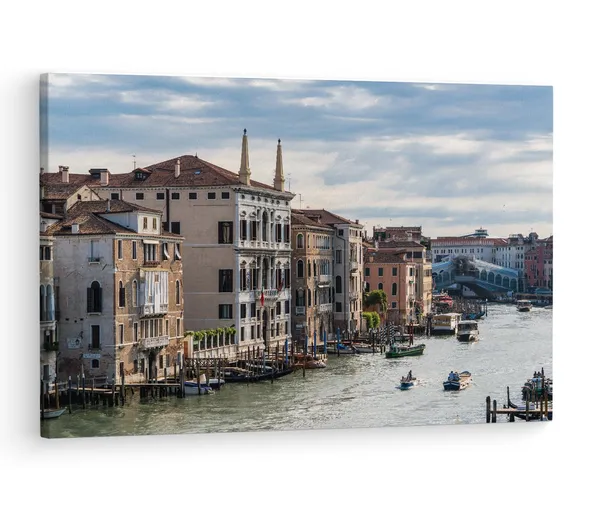 Multicolor_Grand_Canal,_Wooden_Framed_Canvas_Paintings_|_For_Living_Room_|_Bedroom_|_Office_|_Gallery_|_Ready_Wall_Mount_Canvas_Wall_Art_Painting_|_Size_-_12_X_18In,_Ct0456