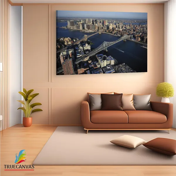 Multicolor_Brooklyn_Bridge,_Wooden_Framed_Canvas_Paintings_|_For_Living_Room_|_Bedroom_|_Office_|_Gallery_|_Ready_Wall_Mount_Canvas_Wall_Art_Painting_|_Size_-_12_X_18In,_Ct0462