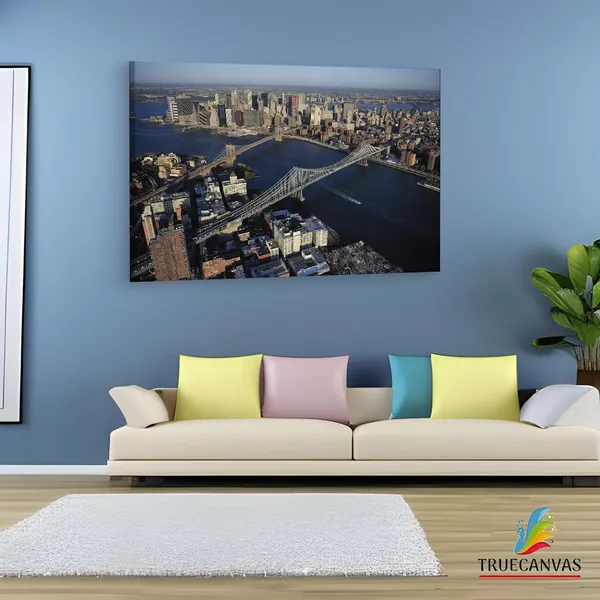 Multicolor_Brooklyn_Bridge,_Wooden_Framed_Canvas_Paintings_|_For_Living_Room_|_Bedroom_|_Office_|_Gallery_|_Ready_Wall_Mount_Canvas_Wall_Art_Painting_|_Size_-_12_X_18In,_Ct0462