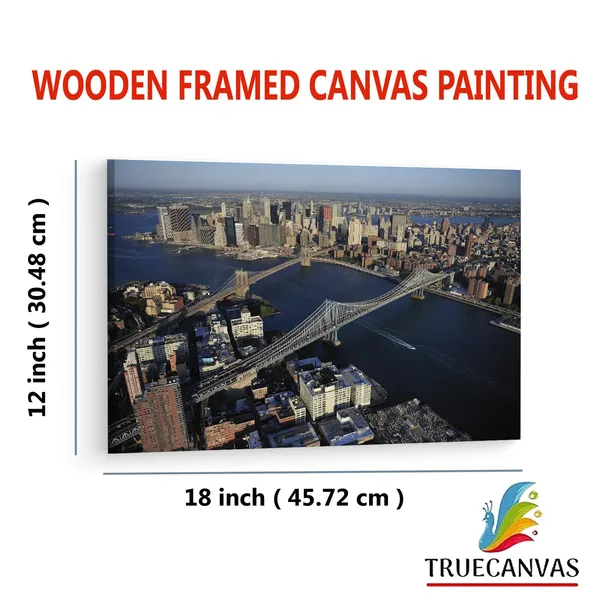 Multicolor_Brooklyn_Bridge,_Wooden_Framed_Canvas_Paintings_|_For_Living_Room_|_Bedroom_|_Office_|_Gallery_|_Ready_Wall_Mount_Canvas_Wall_Art_Painting_|_Size_-_12_X_18In,_Ct0462