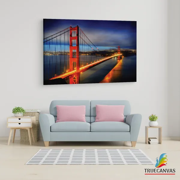 Multicolor_Golden_Gate_Bridge,_Wooden_Framed_Canvas_Paintings_|_For_Living_Room_|_Bedroom_|_Office_|_Gallery_|_Ready_Wall_Mount_Canvas_Wall_Art_Painting_|_Size_-_12_X_18In,_Ct0467