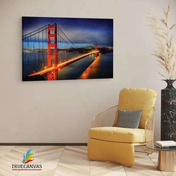 Multicolor_Golden_Gate_Bridge,_Wooden_Framed_Canvas_Paintings_|_For_Living_Room_|_Bedroom_|_Office_|_Gallery_|_Ready_Wall_Mount_Canvas_Wall_Art_Painting_|_Size_-_12_X_18In,_Ct0467