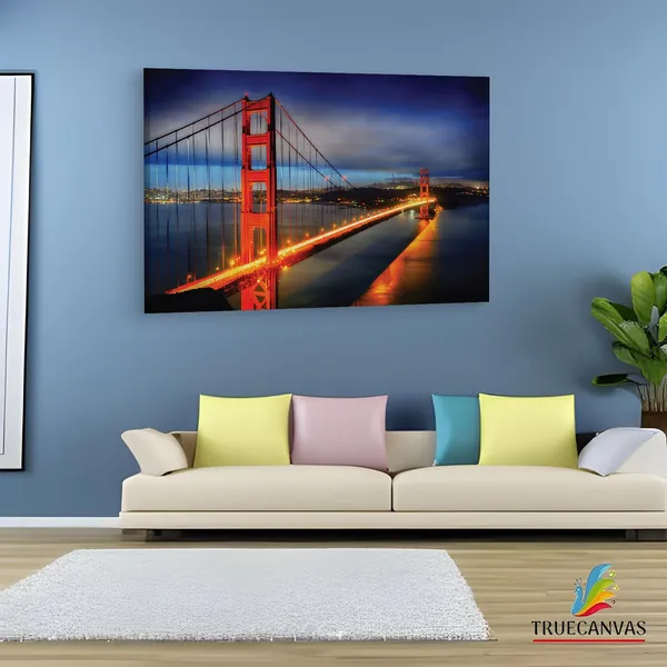 Multicolor_Golden_Gate_Bridge,_Wooden_Framed_Canvas_Paintings_|_For_Living_Room_|_Bedroom_|_Office_|_Gallery_|_Ready_Wall_Mount_Canvas_Wall_Art_Painting_|_Size_-_12_X_18In,_Ct0467
