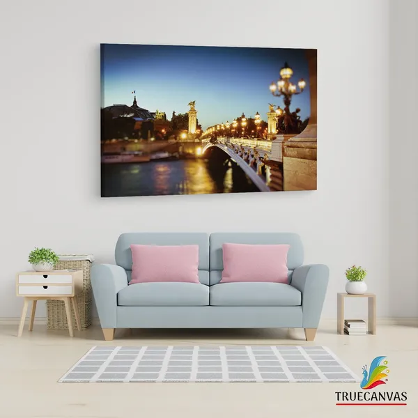 Multicolor_Pont_Alexandre_Iii,_Wooden_Framed_Canvas_Paintings_|_For_Living_Room_|_Bedroom_|_Office_|_Gallery_|_Ready_Wall_Mount_Canvas_Wall_Art_Painting_|_Size_-_12_X_18In,_Ct0468
