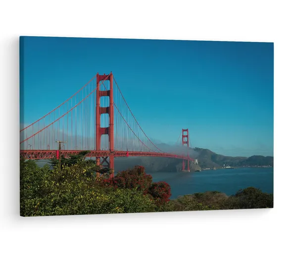 Multicolor_Golden_Gate_Bridge,_Wooden_Framed_Canvas_Paintings_|_For_Living_Room_|_Bedroom_|_Office_|_Gallery_|_Ready_Wall_Mount_Canvas_Wall_Art_Painting_|_Size_-_12_X_18In,_Ct0470