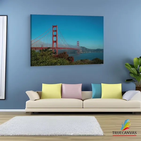 Multicolor_Golden_Gate_Bridge,_Wooden_Framed_Canvas_Paintings_|_For_Living_Room_|_Bedroom_|_Office_|_Gallery_|_Ready_Wall_Mount_Canvas_Wall_Art_Painting_|_Size_-_12_X_18In,_Ct0470