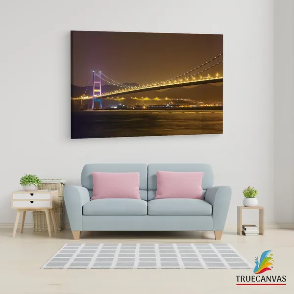 Multicolor_Tsing_Ma_Bridge,_Wooden_Framed_Canvas_Paintings_|_For_Living_Room_|_Bedroom_|_Office_|_Gallery_|_Ready_Wall_Mount_Canvas_Wall_Art_Painting_|_Size_-_12_X_18In,_Ct0471