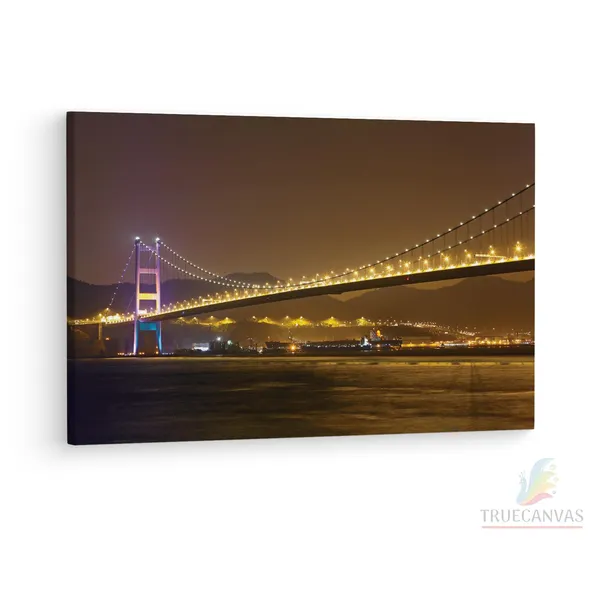 Multicolor_Tsing_Ma_Bridge,_Wooden_Framed_Canvas_Paintings_|_For_Living_Room_|_Bedroom_|_Office_|_Gallery_|_Ready_Wall_Mount_Canvas_Wall_Art_Painting_|_Size_-_12_X_18In,_Ct0471