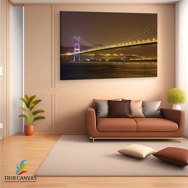 Multicolor_Tsing_Ma_Bridge,_Wooden_Framed_Canvas_Paintings_|_For_Living_Room_|_Bedroom_|_Office_|_Gallery_|_Ready_Wall_Mount_Canvas_Wall_Art_Painting_|_Size_-_12_X_18In,_Ct0471