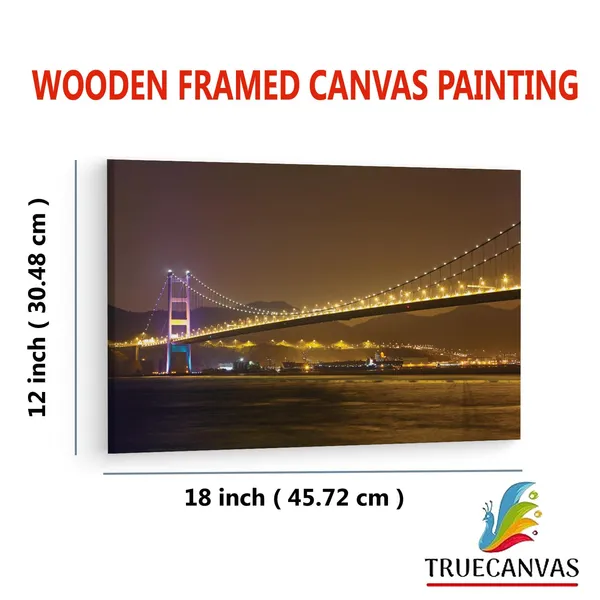 Multicolor_Tsing_Ma_Bridge,_Wooden_Framed_Canvas_Paintings_|_For_Living_Room_|_Bedroom_|_Office_|_Gallery_|_Ready_Wall_Mount_Canvas_Wall_Art_Painting_|_Size_-_12_X_18In,_Ct0471