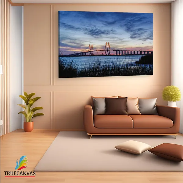 Multicolor_Fred_Hartman_Bridge,_Wooden_Framed_Canvas_Paintings_|_For_Living_Room_|_Bedroom_|_Office_|_Gallery_|_Ready_Wall_Mount_Canvas_Wall_Art_Painting_|_Size_-_12_X_18In,_Ct0472