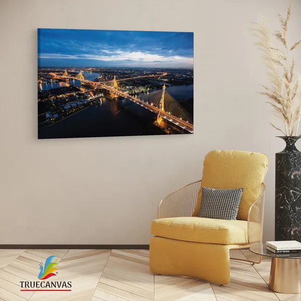 Multicolor_Bhumibol_Bridge,_Wooden_Framed_Canvas_Paintings_|_For_Living_Room_|_Bedroom_|_Office_|_Gallery_|_Ready_Wall_Mount_Canvas_Wall_Art_Painting_|_Size_-_12_X_18In,_Ct0479