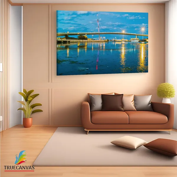 Multicolor_Ponte_Del_Mare,_Wooden_Framed_Canvas_Paintings_|_For_Living_Room_|_Bedroom_|_Office_|_Gallery_|_Ready_Wall_Mount_Canvas_Wall_Art_Painting_|_Size_-_12_X_18In,_Ct0481