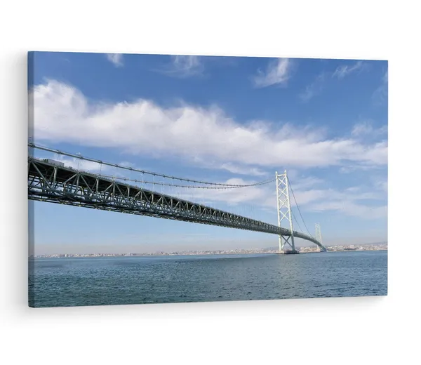 Multicolor_The_Akashi-Kaikyo_Bridge,_Wooden_Framed_Canvas_Paintings_|_For_Living_Room_|_Bedroom_|_Office_|_Gallery_|_Ready_Wall_Mount_Canvas_Wall_Art_Painting_|_Size_-_12_X_18In,_Ct0485