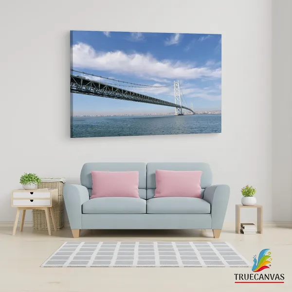 Multicolor_The_Akashi-Kaikyo_Bridge,_Wooden_Framed_Canvas_Paintings_|_For_Living_Room_|_Bedroom_|_Office_|_Gallery_|_Ready_Wall_Mount_Canvas_Wall_Art_Painting_|_Size_-_12_X_18In,_Ct0485