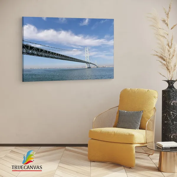 Multicolor_The_Akashi-Kaikyo_Bridge,_Wooden_Framed_Canvas_Paintings_|_For_Living_Room_|_Bedroom_|_Office_|_Gallery_|_Ready_Wall_Mount_Canvas_Wall_Art_Painting_|_Size_-_12_X_18In,_Ct0485