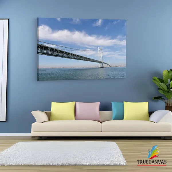 Multicolor_The_Akashi-Kaikyo_Bridge,_Wooden_Framed_Canvas_Paintings_|_For_Living_Room_|_Bedroom_|_Office_|_Gallery_|_Ready_Wall_Mount_Canvas_Wall_Art_Painting_|_Size_-_12_X_18In,_Ct0485