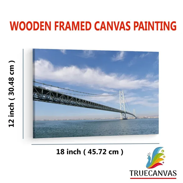 Multicolor_The_Akashi-Kaikyo_Bridge,_Wooden_Framed_Canvas_Paintings_|_For_Living_Room_|_Bedroom_|_Office_|_Gallery_|_Ready_Wall_Mount_Canvas_Wall_Art_Painting_|_Size_-_12_X_18In,_Ct0485