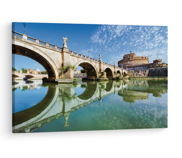 Multicolor_St._Angelo_Bridge,_Wooden_Framed_Canvas_Paintings_|_For_Living_Room_|_Bedroom_|_Office_|_Gallery_|_Ready_Wall_Mount_Canvas_Wall_Art_Painting_|_Size_-_12_X_18In,_Ct0487