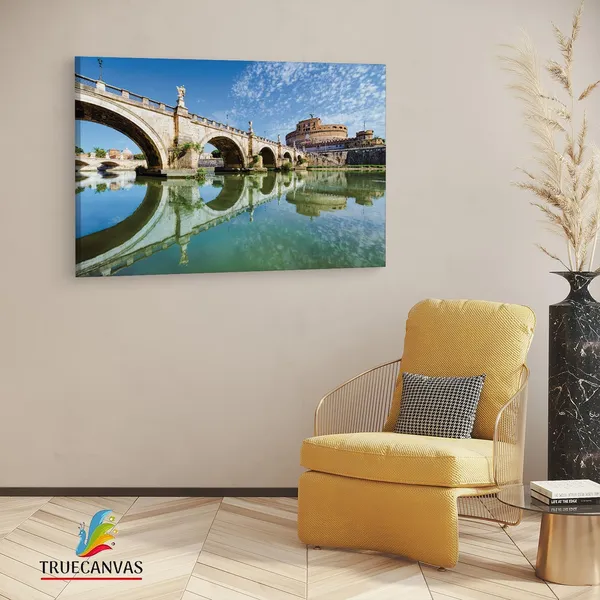 Multicolor_St._Angelo_Bridge,_Wooden_Framed_Canvas_Paintings_|_For_Living_Room_|_Bedroom_|_Office_|_Gallery_|_Ready_Wall_Mount_Canvas_Wall_Art_Painting_|_Size_-_12_X_18In,_Ct0487
