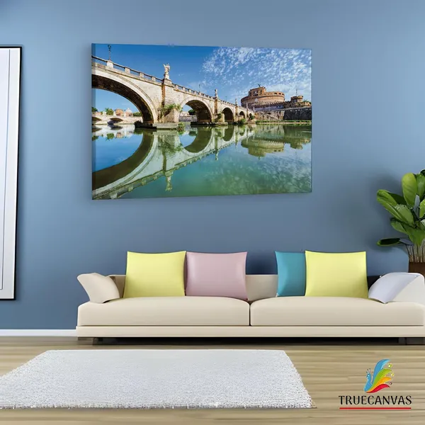 Multicolor_St._Angelo_Bridge,_Wooden_Framed_Canvas_Paintings_|_For_Living_Room_|_Bedroom_|_Office_|_Gallery_|_Ready_Wall_Mount_Canvas_Wall_Art_Painting_|_Size_-_12_X_18In,_Ct0487