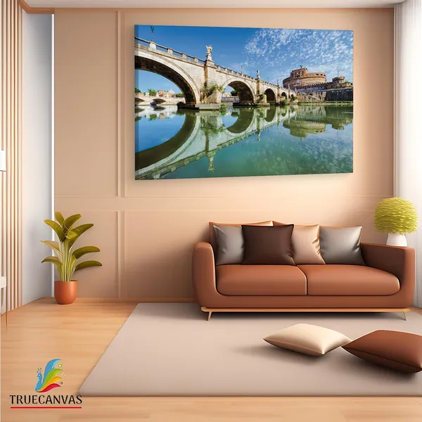 Multicolor_St._Angelo_Bridge,_Wooden_Framed_Canvas_Paintings_|_For_Living_Room_|_Bedroom_|_Office_|_Gallery_|_Ready_Wall_Mount_Canvas_Wall_Art_Painting_|_Size_-_12_X_18In,_Ct0487
