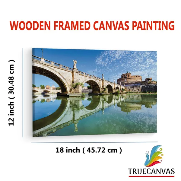Multicolor_St._Angelo_Bridge,_Wooden_Framed_Canvas_Paintings_|_For_Living_Room_|_Bedroom_|_Office_|_Gallery_|_Ready_Wall_Mount_Canvas_Wall_Art_Painting_|_Size_-_12_X_18In,_Ct0487