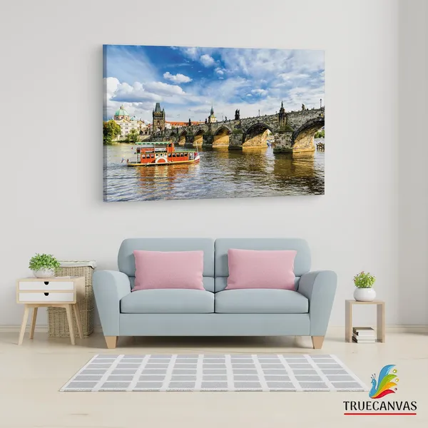 Multicolor_Charles_Bridge,_Wooden_Framed_Canvas_Paintings_|_For_Living_Room_|_Bedroom_|_Office_|_Gallery_|_Ready_Wall_Mount_Canvas_Wall_Art_Painting_|_Size_-_12_X_18In,_Ct0488