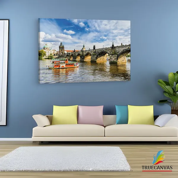 Multicolor_Charles_Bridge,_Wooden_Framed_Canvas_Paintings_|_For_Living_Room_|_Bedroom_|_Office_|_Gallery_|_Ready_Wall_Mount_Canvas_Wall_Art_Painting_|_Size_-_12_X_18In,_Ct0488