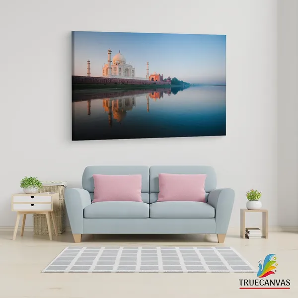 Multicolor_Taj_Mahal,_Wooden_Framed_Canvas_Paintings_|_For_Living_Room_|_Bedroom_|_Office_|_Gallery_|_Ready_Wall_Mount_Canvas_Wall_Art_Painting_|_Size_-_12_X_18In,_Ct0490