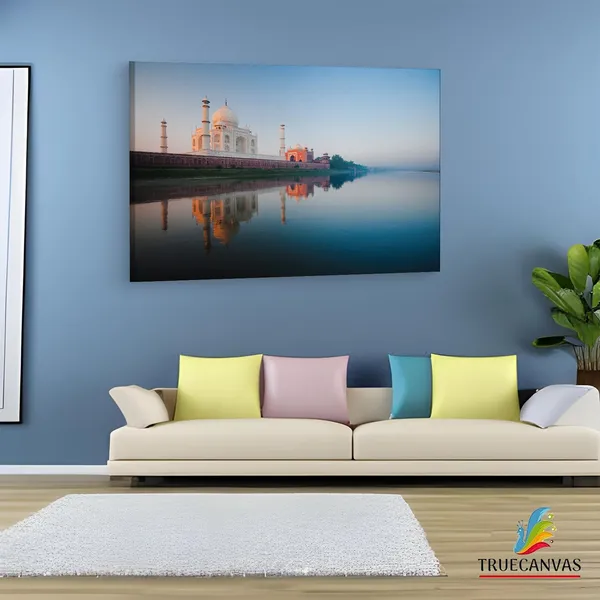 Multicolor_Taj_Mahal,_Wooden_Framed_Canvas_Paintings_|_For_Living_Room_|_Bedroom_|_Office_|_Gallery_|_Ready_Wall_Mount_Canvas_Wall_Art_Painting_|_Size_-_12_X_18In,_Ct0490