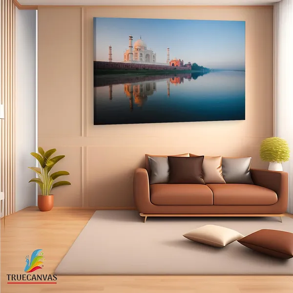 Multicolor_Taj_Mahal,_Wooden_Framed_Canvas_Paintings_|_For_Living_Room_|_Bedroom_|_Office_|_Gallery_|_Ready_Wall_Mount_Canvas_Wall_Art_Painting_|_Size_-_12_X_18In,_Ct0490