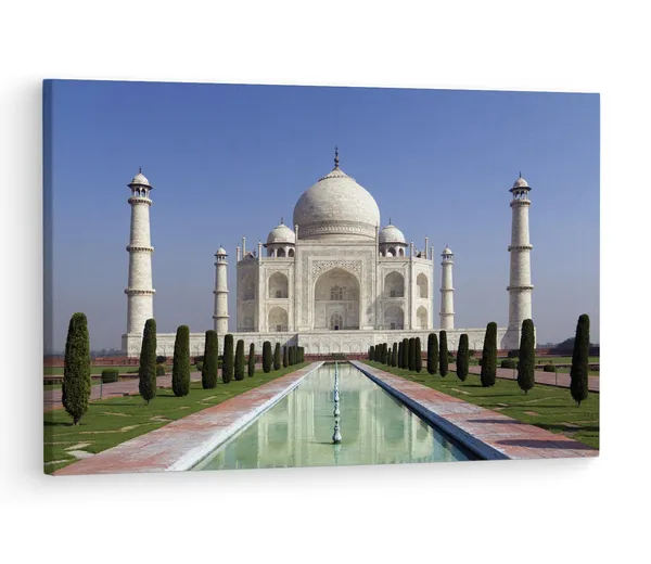 Multicolor_Taj_Mahal,_Wooden_Framed_Canvas_Paintings_|_For_Living_Room_|_Bedroom_|_Office_|_Gallery_|_Ready_Wall_Mount_Canvas_Wall_Art_Painting_|_Size_-_12_X_18In,_Ct0491