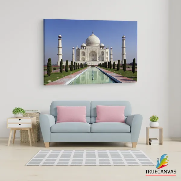 Multicolor_Taj_Mahal,_Wooden_Framed_Canvas_Paintings_|_For_Living_Room_|_Bedroom_|_Office_|_Gallery_|_Ready_Wall_Mount_Canvas_Wall_Art_Painting_|_Size_-_12_X_18In,_Ct0491
