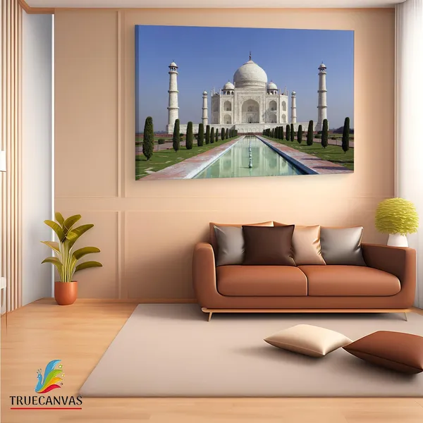 Multicolor_Taj_Mahal,_Wooden_Framed_Canvas_Paintings_|_For_Living_Room_|_Bedroom_|_Office_|_Gallery_|_Ready_Wall_Mount_Canvas_Wall_Art_Painting_|_Size_-_12_X_18In,_Ct0491
