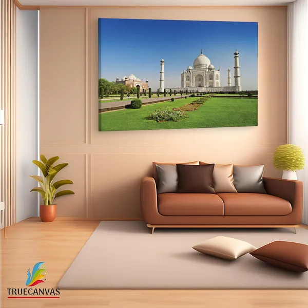 Multicolor_Taj_Mahal,_Wooden_Framed_Canvas_Paintings_|_For_Living_Room_|_Bedroom_|_Office_|_Gallery_|_Ready_Wall_Mount_Canvas_Wall_Art_Painting_|_Size_-_12_X_18In,_Ct0492