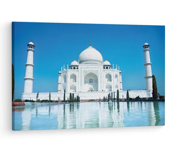 Multicolor_Taj_Mahal,_Wooden_Framed_Canvas_Paintings_|_For_Living_Room_|_Bedroom_|_Office_|_Gallery_|_Ready_Wall_Mount_Canvas_Wall_Art_Painting_|_Size_-_12_X_18In,_Ct0493