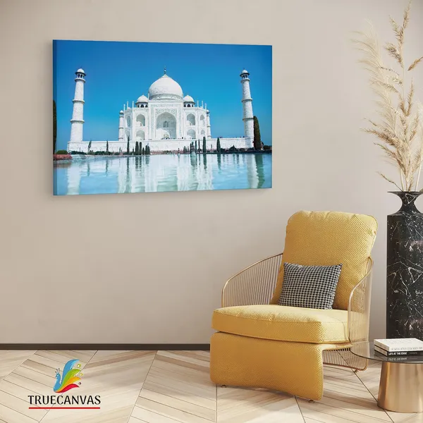 Multicolor_Taj_Mahal,_Wooden_Framed_Canvas_Paintings_|_For_Living_Room_|_Bedroom_|_Office_|_Gallery_|_Ready_Wall_Mount_Canvas_Wall_Art_Painting_|_Size_-_12_X_18In,_Ct0493