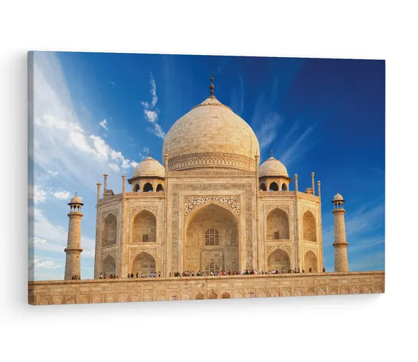 Multicolor_Taj_Mahal,_Wooden_Framed_Canvas_Paintings_|_For_Living_Room_|_Bedroom_|_Office_|_Gallery_|_Ready_Wall_Mount_Canvas_Wall_Art_Painting_|_Size_-_12_X_18In,_Ct0494