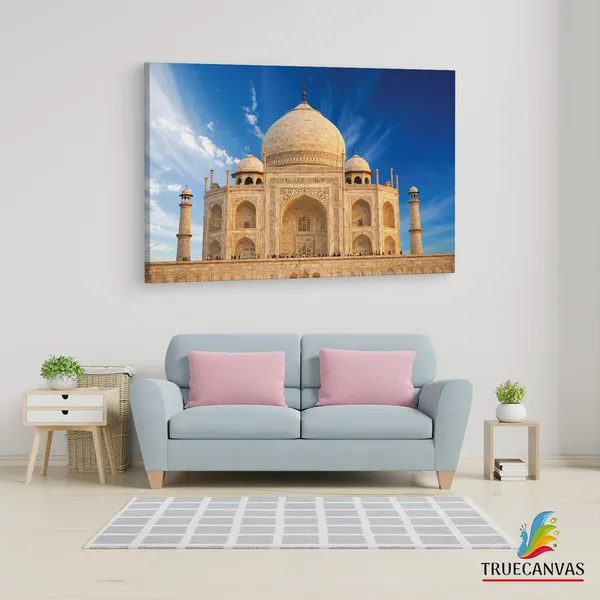 Multicolor_Taj_Mahal,_Wooden_Framed_Canvas_Paintings_|_For_Living_Room_|_Bedroom_|_Office_|_Gallery_|_Ready_Wall_Mount_Canvas_Wall_Art_Painting_|_Size_-_12_X_18In,_Ct0494