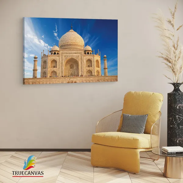 Multicolor_Taj_Mahal,_Wooden_Framed_Canvas_Paintings_|_For_Living_Room_|_Bedroom_|_Office_|_Gallery_|_Ready_Wall_Mount_Canvas_Wall_Art_Painting_|_Size_-_12_X_18In,_Ct0494