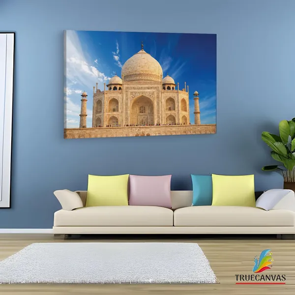 Multicolor_Taj_Mahal,_Wooden_Framed_Canvas_Paintings_|_For_Living_Room_|_Bedroom_|_Office_|_Gallery_|_Ready_Wall_Mount_Canvas_Wall_Art_Painting_|_Size_-_12_X_18In,_Ct0494
