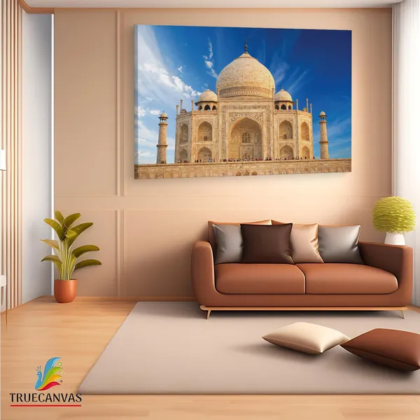 Multicolor_Taj_Mahal,_Wooden_Framed_Canvas_Paintings_|_For_Living_Room_|_Bedroom_|_Office_|_Gallery_|_Ready_Wall_Mount_Canvas_Wall_Art_Painting_|_Size_-_12_X_18In,_Ct0494