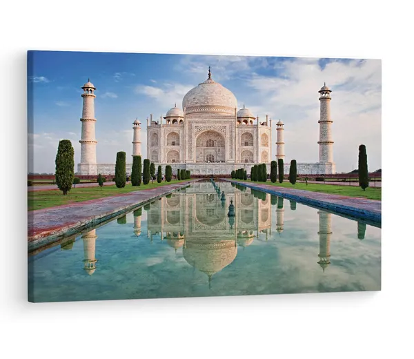 Multicolor_Taj_Mahal,_Wooden_Framed_Canvas_Paintings_|_For_Living_Room_|_Bedroom_|_Office_|_Gallery_|_Ready_Wall_Mount_Canvas_Wall_Art_Painting_|_Size_-_12_X_18In,_Ct0495
